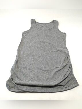 Paisley Sky Heather Gray Ruched Side Maternity Tank Top - Size S